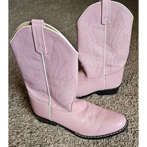 Girls Pink Cowboy Boots Size 5 Leather Western Cowgirl Masterson Boot Co